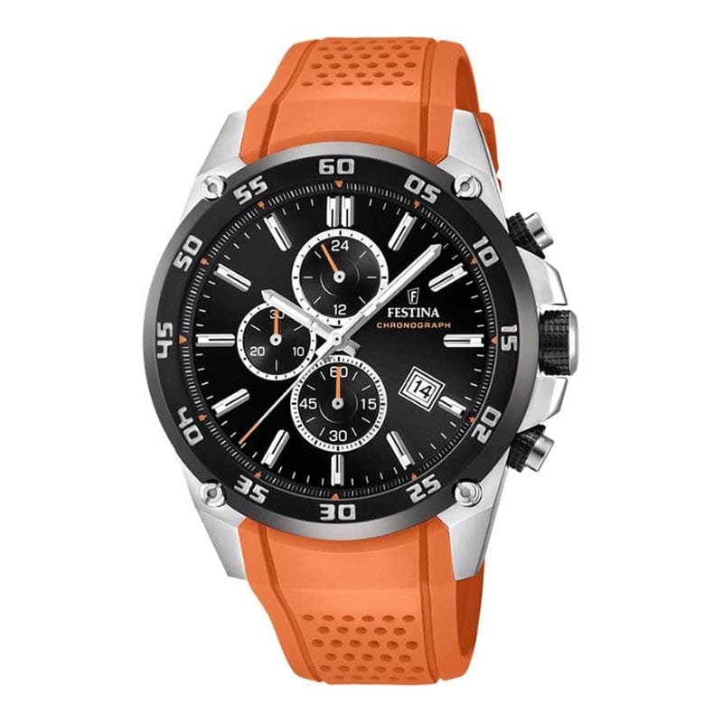 Reloj Festina F20330/4 de hombre NEW con caja de acero y correa de resina naranja colección The Originals